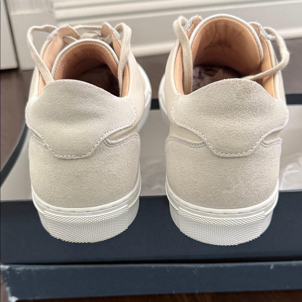 Suitsupply White and Beige Low-Top Leather Sneakers - Picture 7 of 11